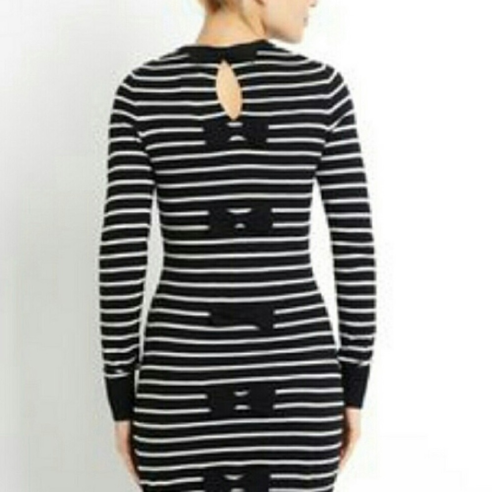 French Connection Breton Striped Jersey Knit Dress Bows